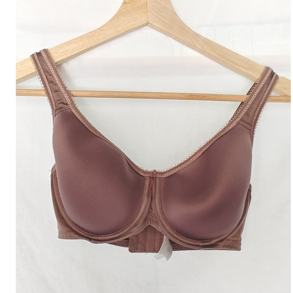Wacoal Basic Beauty Bra Spacer T-shirt 34D Brown Underwire Seamless 853192